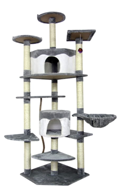 Cat Tree and Tower for Indoor Cats - With Sisal-Covered Scratching Posts, Padded Perches, Condos, and Basket