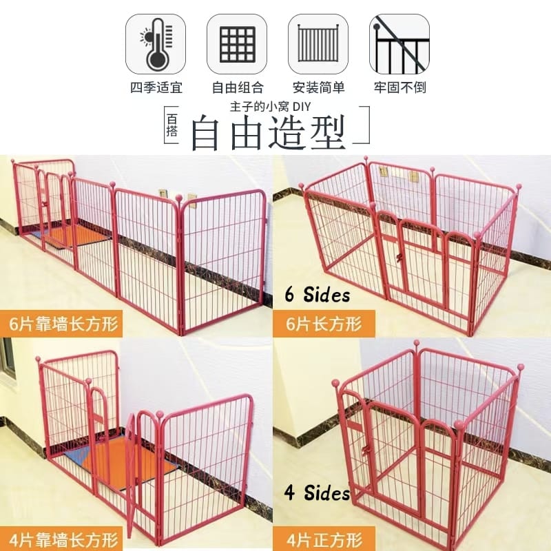 6-Panel Heavy Duty Dog Playpen Fence for Outdoor Indoor