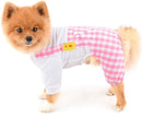 Dog Outfits for Small Dogs Boy Girls Summer Shirts with Plaid Pants Jumpsuits One Piece Apparel for Cats Puppies Chihuahua Clothes Adorable Overalls for Medium Pets 4 Legs Spring