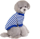 Pet Striped T-Shirt for Small Dogs Boy Girl Puppy Shirt Sweatshirt Breathable Cat Tee Summer Dog Clothes Fashion Costume,Blue,Size L