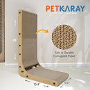 Docal Cat Scratcher Pad, L Shape Cat Scratching Board Cardboard Cat Scratcher for Indoor Large Cats Kitten Vertical Cat Scratch Pad Board Easy for Cats to Scratch, Protect Your Furniture