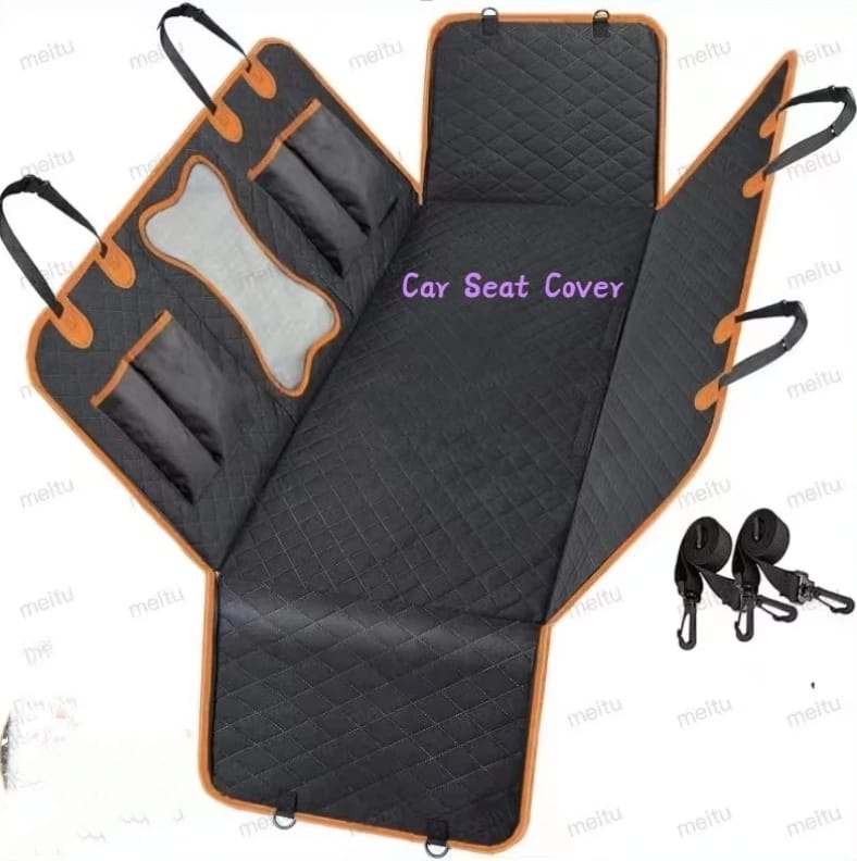 Dog Car Seat Cover Hard Bottom, Pet Seat Cover with Mesh Window,