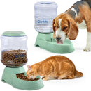 2 Pack Self Feeding Dog Food and Water Dispenser - 3.75L Automatic Pet Feeder for Small & Medium Dogs, Spill Proof Gravity Cat Feeder and Water Dispenser