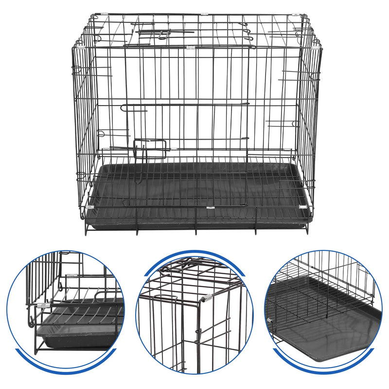 cage - single door metal crates with movable tray- & carry, kennel for medium dogs suitable for cats