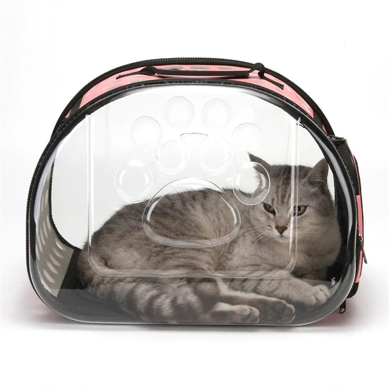 Pet Shoulder Bag Cat Carrier Outdoor Travel Breathable Handbag Puppy & Kitten Capsule Transparent Portable Shoulder Strap Bag