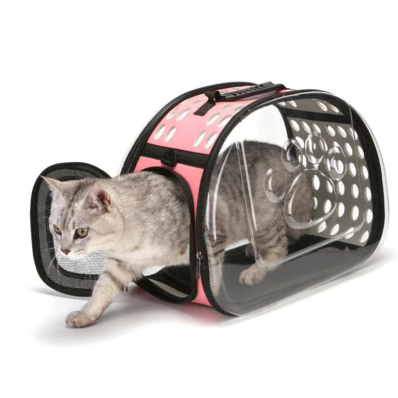 Pet Shoulder Bag Cat Carrier Outdoor Travel Breathable Handbag Puppy & Kitten Capsule Transparent Portable Shoulder Strap Bag