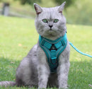 Cat Harness and Leash Set, Escape Proof Safe Adjustable Kitten Vest Harnesses for Walking, Easy Control Soft Breathable Mesh Jacket with Reflective Strips for Cats,