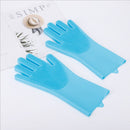 Pecute Pet Grooming Gloves, Heat Resistant Cat Bathing Gloves with High-Density Teeth, Silicone Dog Bathing Gloves with Enhanced Five Finger Design, Bathing and Massaging for Dogs and Cats Blue