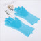 Pecute Pet Grooming Gloves, Heat Resistant Cat Bathing Gloves with High-Density Teeth, Silicone Dog Bathing Gloves with Enhanced Five Finger Design, Bathing and Massaging for Dogs and Cats Blue