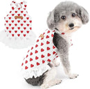 Love Heart Pattern Dog Girls Dresses for Small Dogs