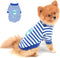 Pet Striped T-Shirt for Small Dogs Boy Girl Puppy Shirt Sweatshirt Breathable Cat Tee Summer Dog Clothes Fashion Costume,Blue,Size L