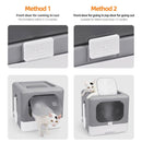 Cat Litter Box with Scoop and Tray Sifting Enclosed Foldable Kitten Toilet Detachable Poop Top Front Entry Pet Supplies